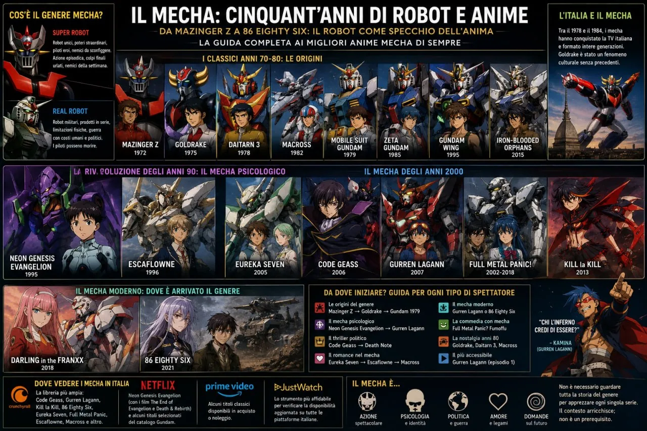 I migliori anime mecha di sempre: guida completa dai classici anni 70 ai capolavori moderni