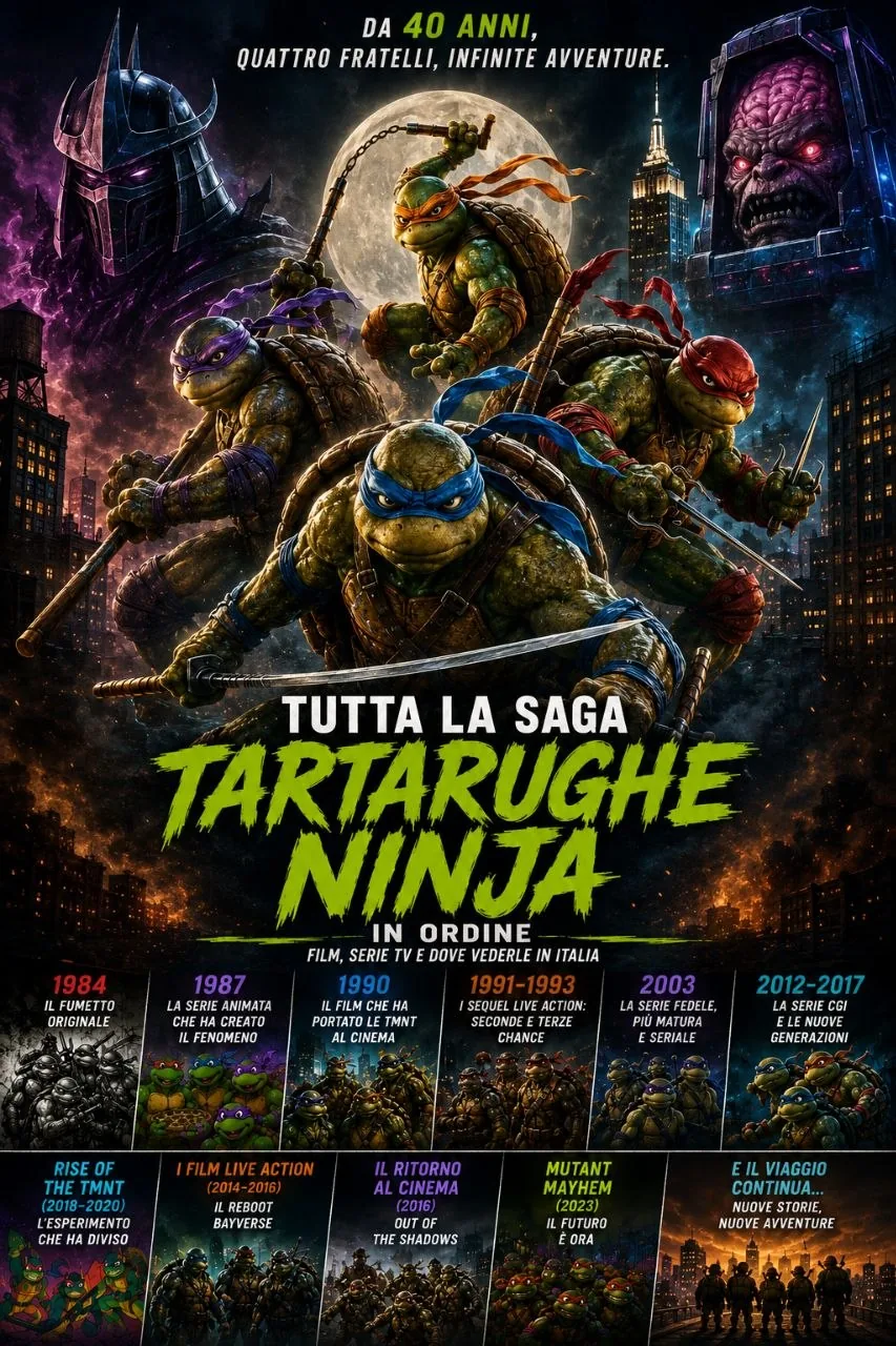 Tutta la saga Tartarughe Ninja in ordine: film, serie TV e dove vederle in Italia