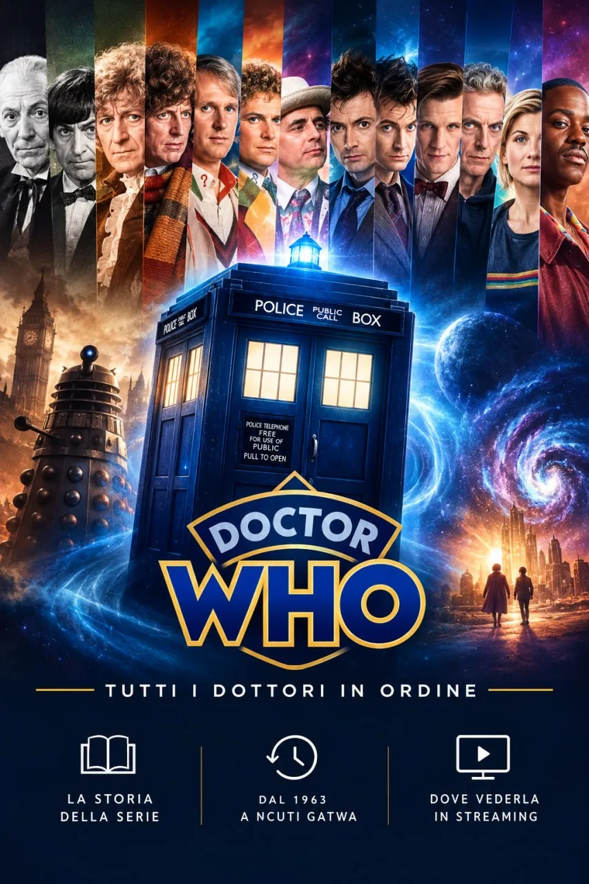 Doctor Who: tutti i Dottori in ordine, la storia della serie e dove vederla in streaming